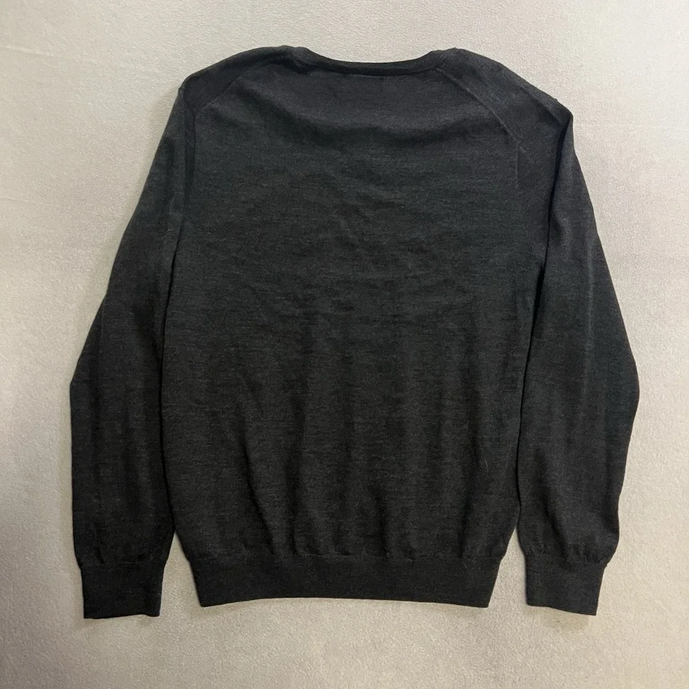Polo Ralph Lauren Merino Wool Sweater Men's Size Large Charcoal Gray Washable